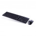 Комплект, Клавиатура + Мышь, Delux, DLD-1505OGB, Беспроводная 2.4G, 1000DPI, Мультимедийные клавиши, Чёрный,