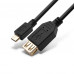 Переходник, MICRO USB на USB AF Host OTG, SHIP, US109-0.15P, Пол. пакет, 0.15м, Черный