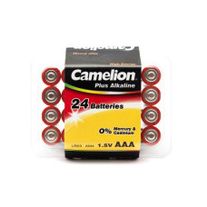 (мизин красный) Батарейка, CAMELION, LR03-PB24, Plus Alkaline, AAA, 1.5V, 1250 mAh, 24 шт., Пластиковый кейс