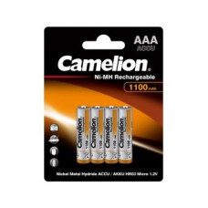 Аккумулятор, CAMELION, NH-AAA1100BP4, Lockbox Rechargeable, AAA, 1.2V, 1100 mAh, 4 шт., Блистер