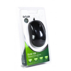 Мышь, Delux, DLM-109OUB, Оптическая, USB, 1000 dpi, Длина кабеля 1,6м, Чёрный