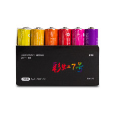 Батарейки, Xiaomi, ZMI ZI7 Rainbow AA724, 7AAA, 1.5V, 24 шт в упаковке, Картонная упаковка, Экологически безопасные 