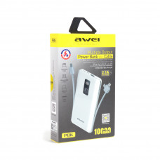 Портативный внешний аккумулятор, Awei, P8K, Power Bank 10000mAh, Выход USB1: 5V-1A / USB2: 5V?2.1A, Индикатор заряда бат