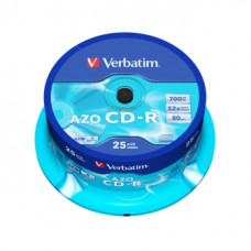 Диск CD-R, Verbatim, (43352) 700MB, 52х, 25шт в упаковке, Незаписанный